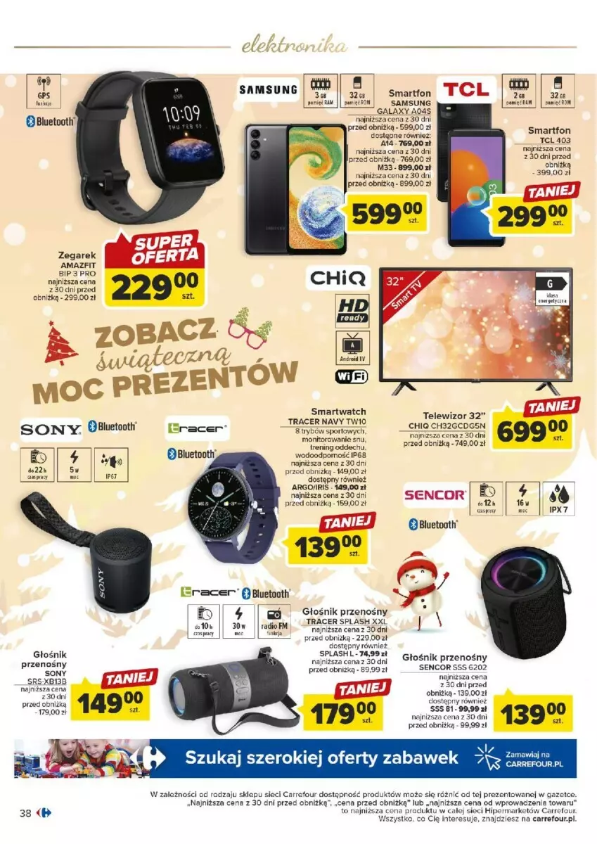 Gazetka promocyjna Carrefour - ważna 07.11 do 18.11.2023 - strona 32 - produkty: Acer, Gala, Głośnik, Por, Samsung, Sencor, Smartfon, Smartwatch, Sport, Zegar, Zegarek