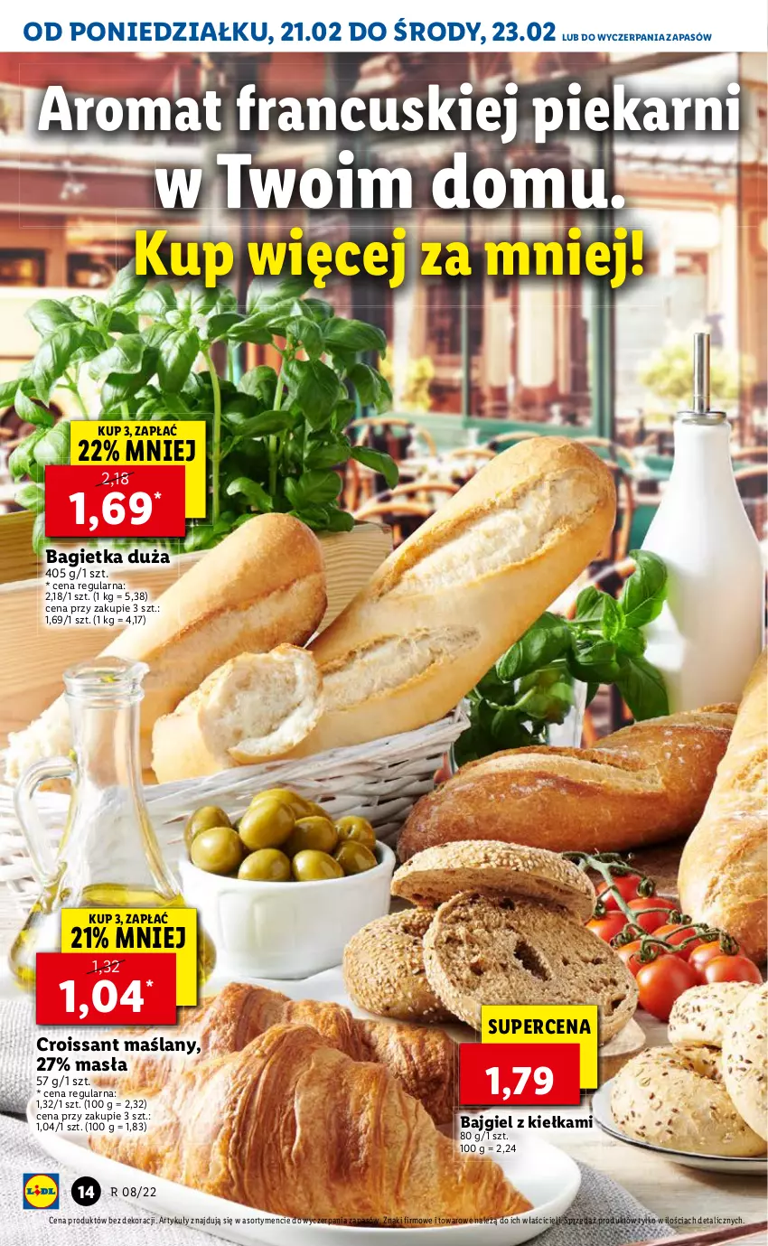 Gazetka promocyjna Lidl - GAZETKA - ważna 21.02 do 23.02.2022 - strona 14 - produkty: Bagietka, Croissant