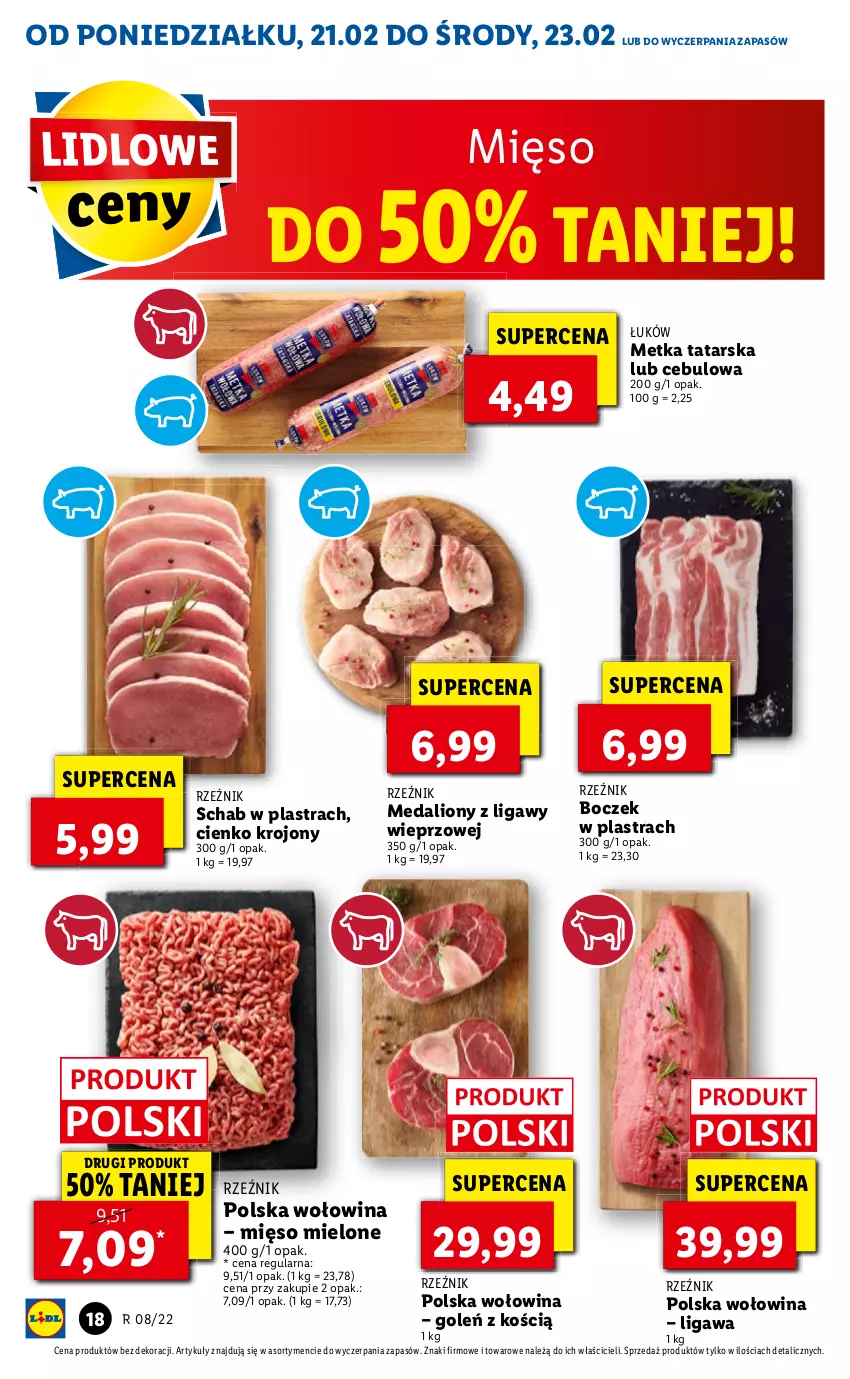 Gazetka promocyjna Lidl - GAZETKA - ważna 21.02 do 23.02.2022 - strona 18 - produkty: Boczek, Lion, Metka tatarska