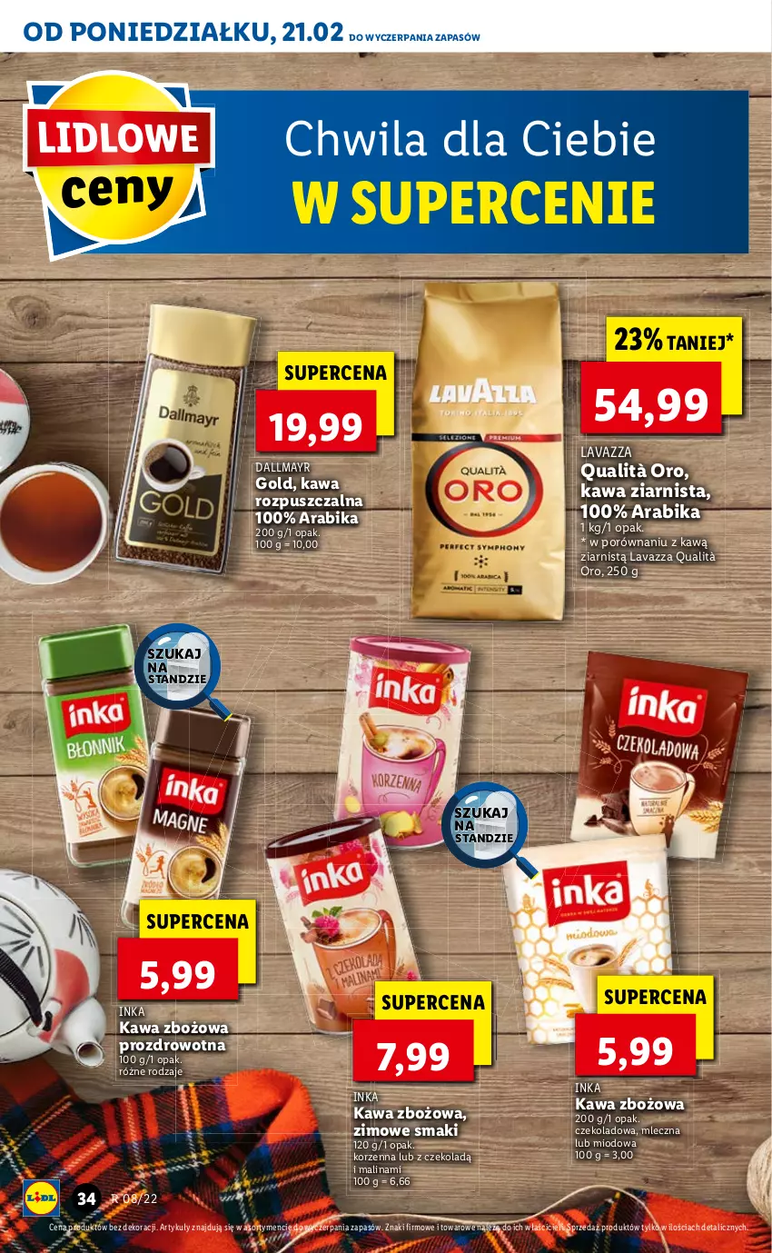 Gazetka promocyjna Lidl - GAZETKA - ważna 21.02 do 23.02.2022 - strona 34 - produkty: Dallmayr, Inka, Kawa, Kawa rozpuszczalna, Lavazza, Por