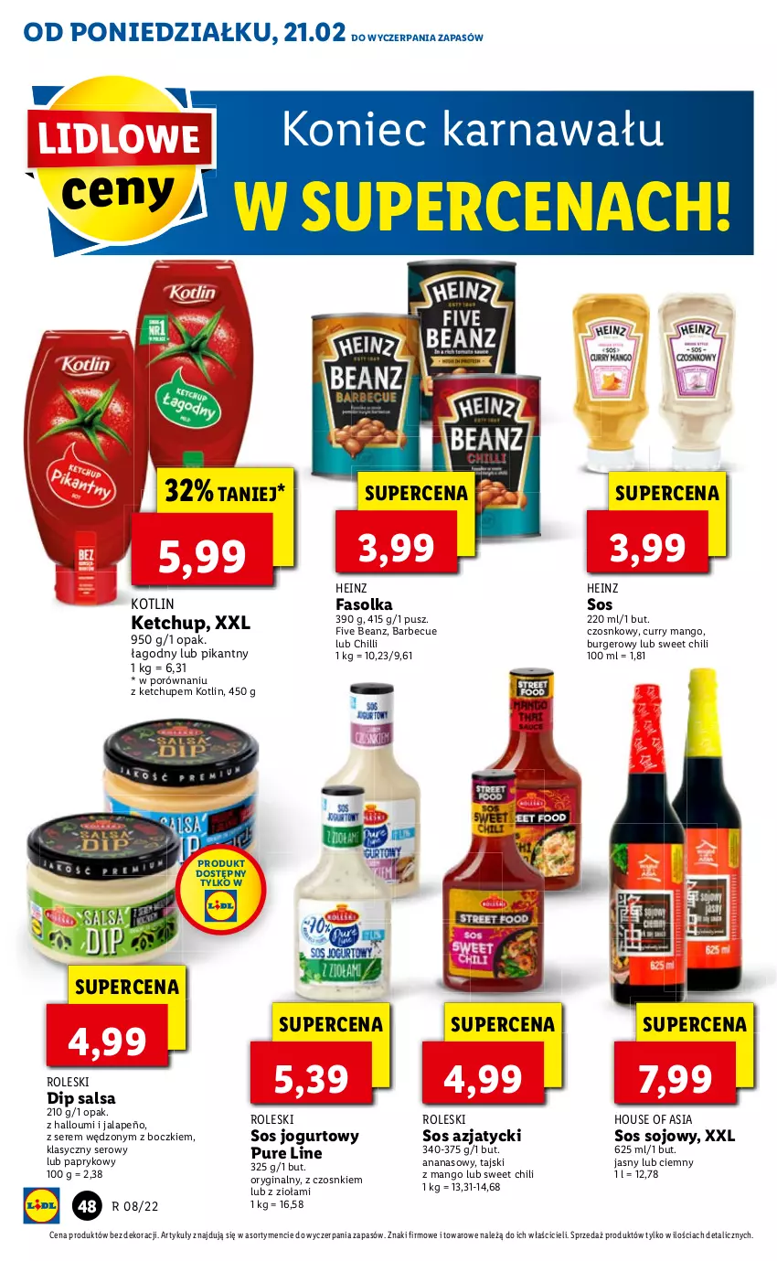 Gazetka promocyjna Lidl - GAZETKA - ważna 21.02 do 23.02.2022 - strona 48 - produkty: Ananas, Fa, Heinz, House of Asia, Jogurt, Ketchup, Kotlin, Por, Pur, Salsa, Ser, Sos, Sos sojowy