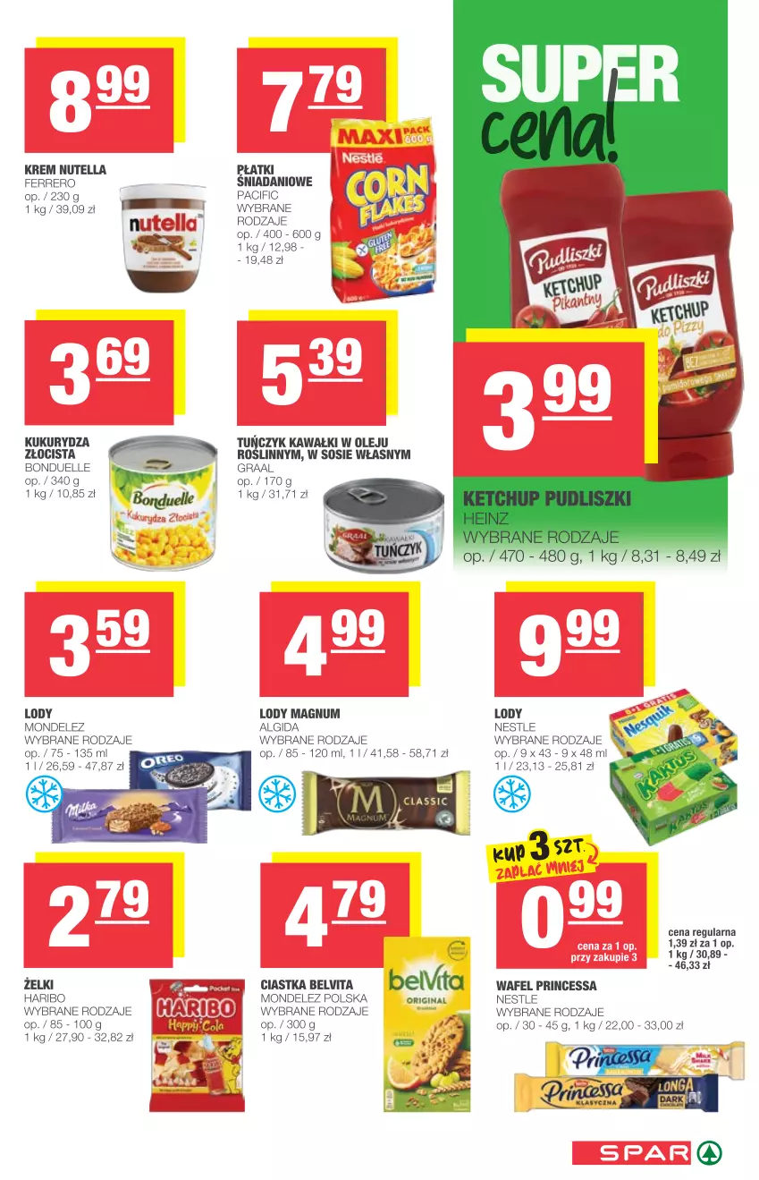 Gazetka promocyjna Spar - Spar - ważna 07.07 do 13.07.2021 - strona 5 - produkty: Algida, BelVita, Bonduelle, Ciastka, Cif, Danio, Ferrero, Gin, Gra, Graal, Haribo, Kawa, Kukurydza, LG, Lody, Nutella, Olej, Princessa, Sos, Tuńczyk