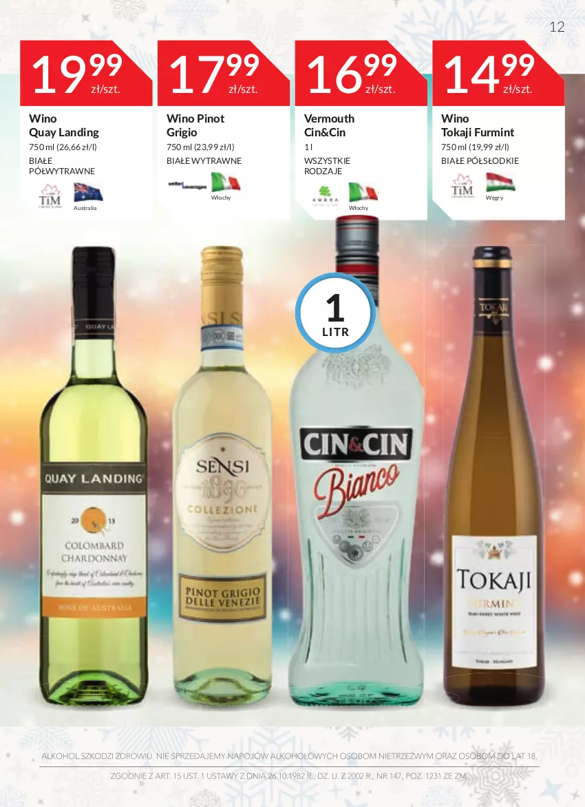 Gazetka promocyjna Stokrotka - Katalog Sylwester - ważna 27.12.2021 do 13.01.2022 - strona 12 - produkty: Gry, Pinot Grigio, Tokaji, Vermouth, Wino