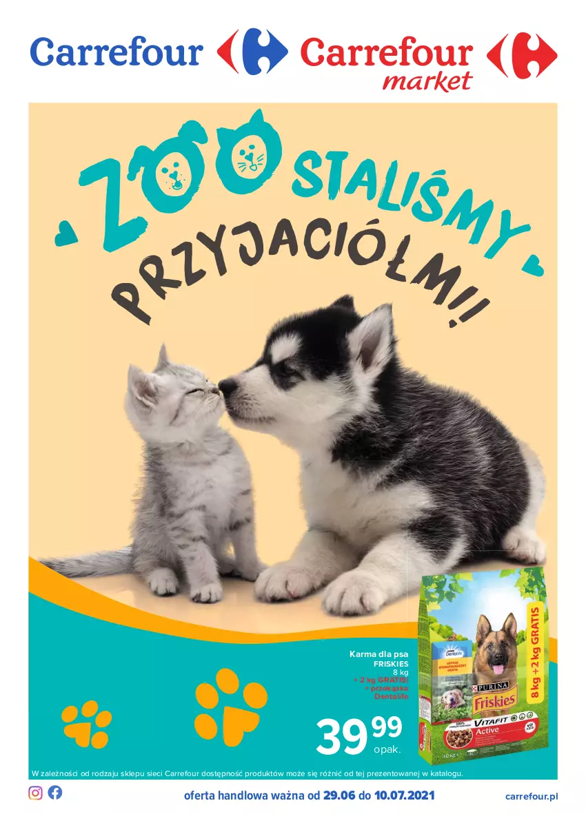 Gazetka promocyjna Carrefour - Gazetka Zoostaliśmy przyjaciółmi - ważna 28.06 do 10.07.2021 - strona 1 - produkty: Friskies, Gra