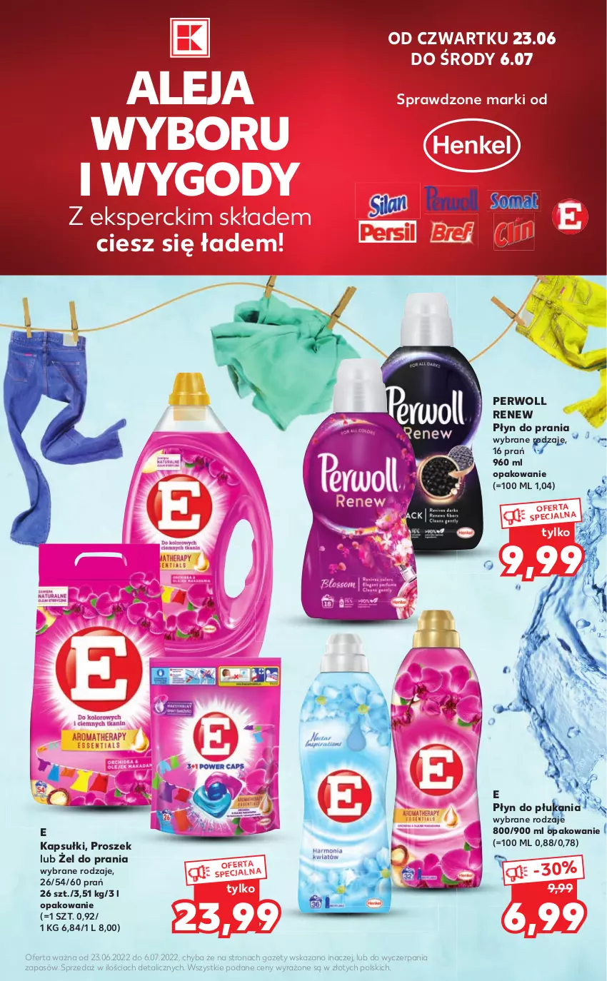 Gazetka promocyjna Kaufland - Oferta specjalna - ważna 23.06 do 06.07.2022 - strona 1 - produkty: Perwoll, Płyn do płukania, Płyn do prania