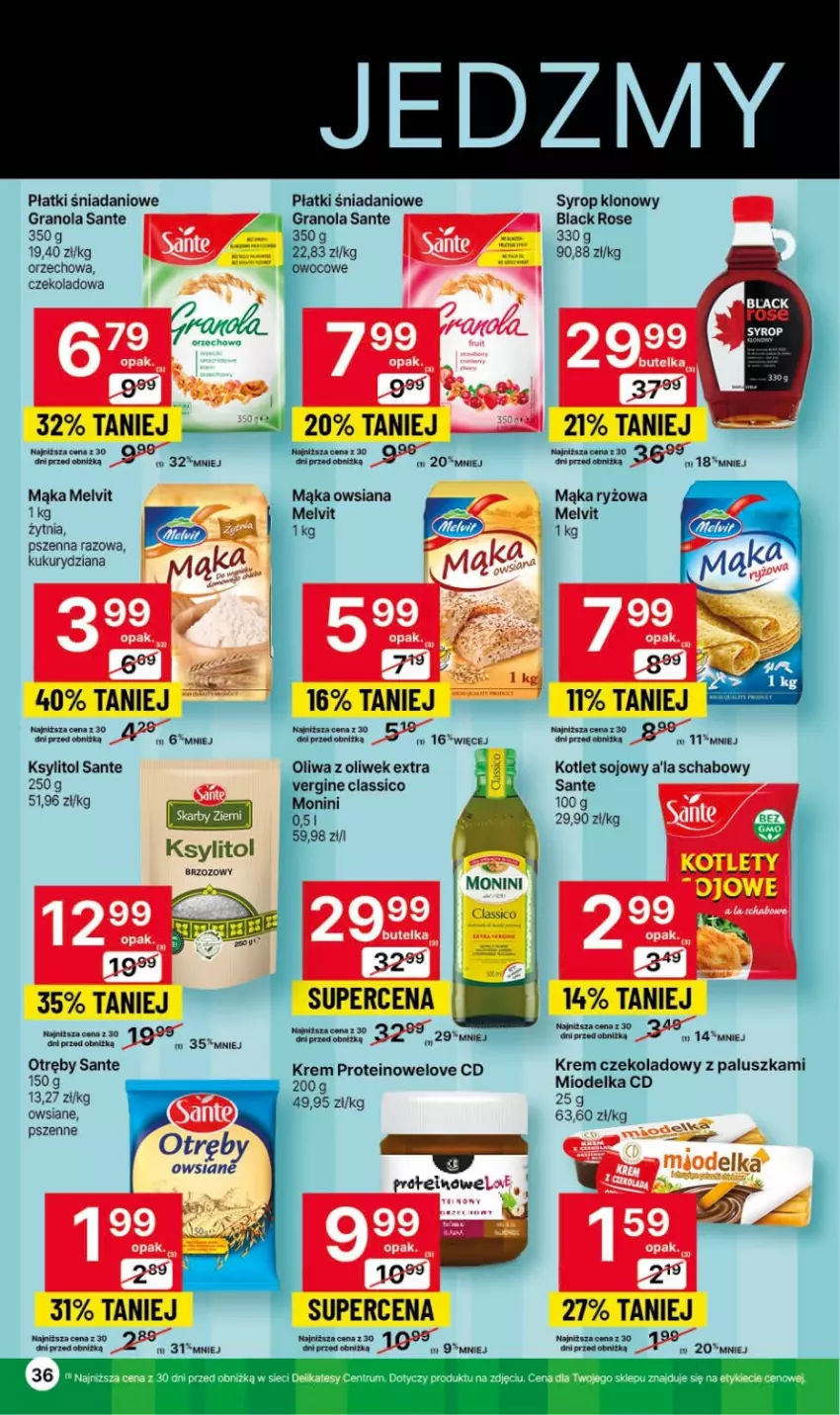 Gazetka promocyjna Delikatesy Centrum - Gazetka DC41czw-sr - ważna 19.10 do 25.10.2023 - strona 36 - produkty: Danio, Fa, Gin, Gra, Granola, Kotlet, Ksylitol, Lack, Mąka, Melvit, Oliwa z oliwek, Rum, Ryż, Sante, Syrop