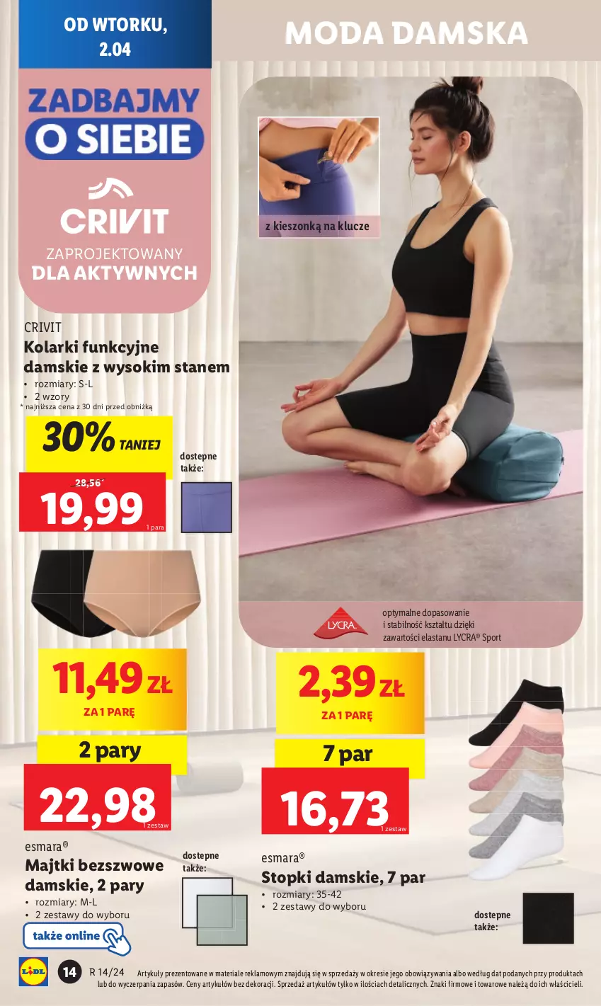 Gazetka promocyjna Lidl - GAZETKA - ważna 02.04 do 06.04.2024 - strona 16 - produkty: Majtki, Moda, Por, Sok, Sport, Top