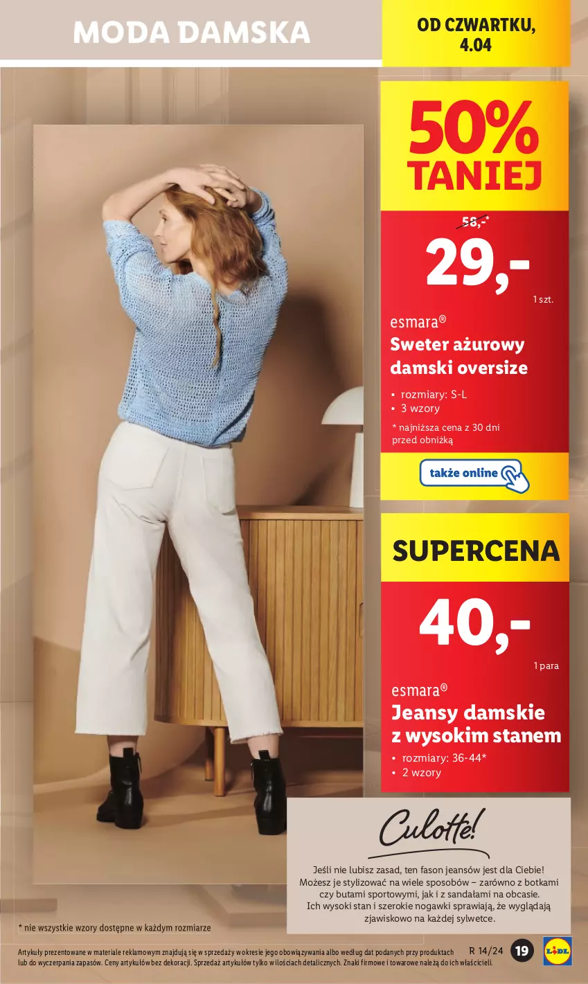 Gazetka promocyjna Lidl - GAZETKA - ważna 02.04 do 06.04.2024 - strona 21 - produkty: Fa, Moda, Por, Sandał, Sok, Sport, Sweter