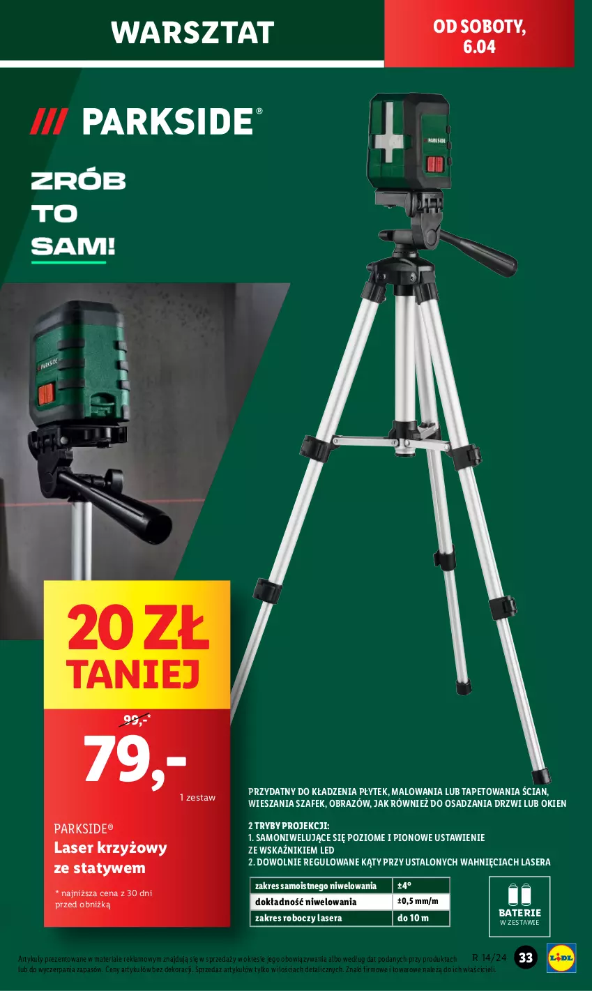 Gazetka promocyjna Lidl - GAZETKA - ważna 02.04 do 06.04.2024 - strona 39 - produkty: Drzwi, Laser krzyżowy, Obraz, Parkside, Ser