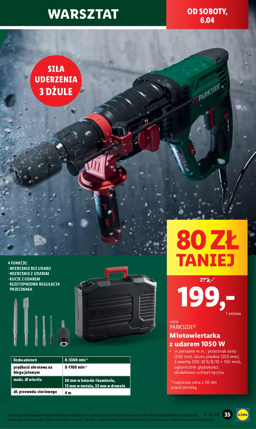 Gazetka promocyjna Lidl - GAZETKA - ważna 02.04 do 06.04.2024 - strona 41 - produkty: Gra, Młot, Młotowiertarka, Parkside, Tarka, Top, Wiertarka