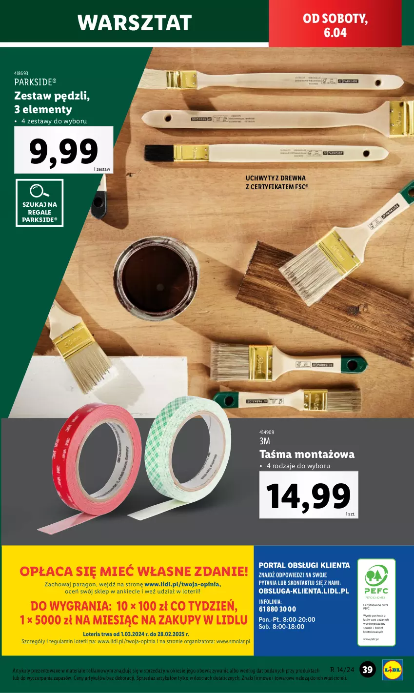 Gazetka promocyjna Lidl - GAZETKA - ważna 02.04 do 06.04.2024 - strona 45 - produkty: Parkside, Taśma montażowa, Uchwyty, Zestaw pędzli