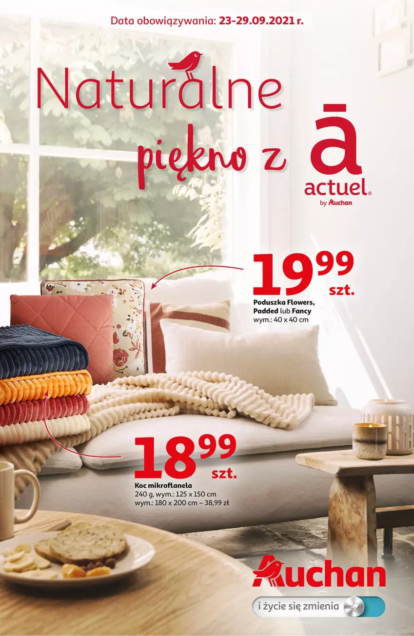 Gazetka promocyjna Auchan - Naturalne piękno z Actuel Hipermarkety - ważna 23.09 do 29.09.2021 - strona 1 - produkty: AEG, Fa, Koc, Poduszka