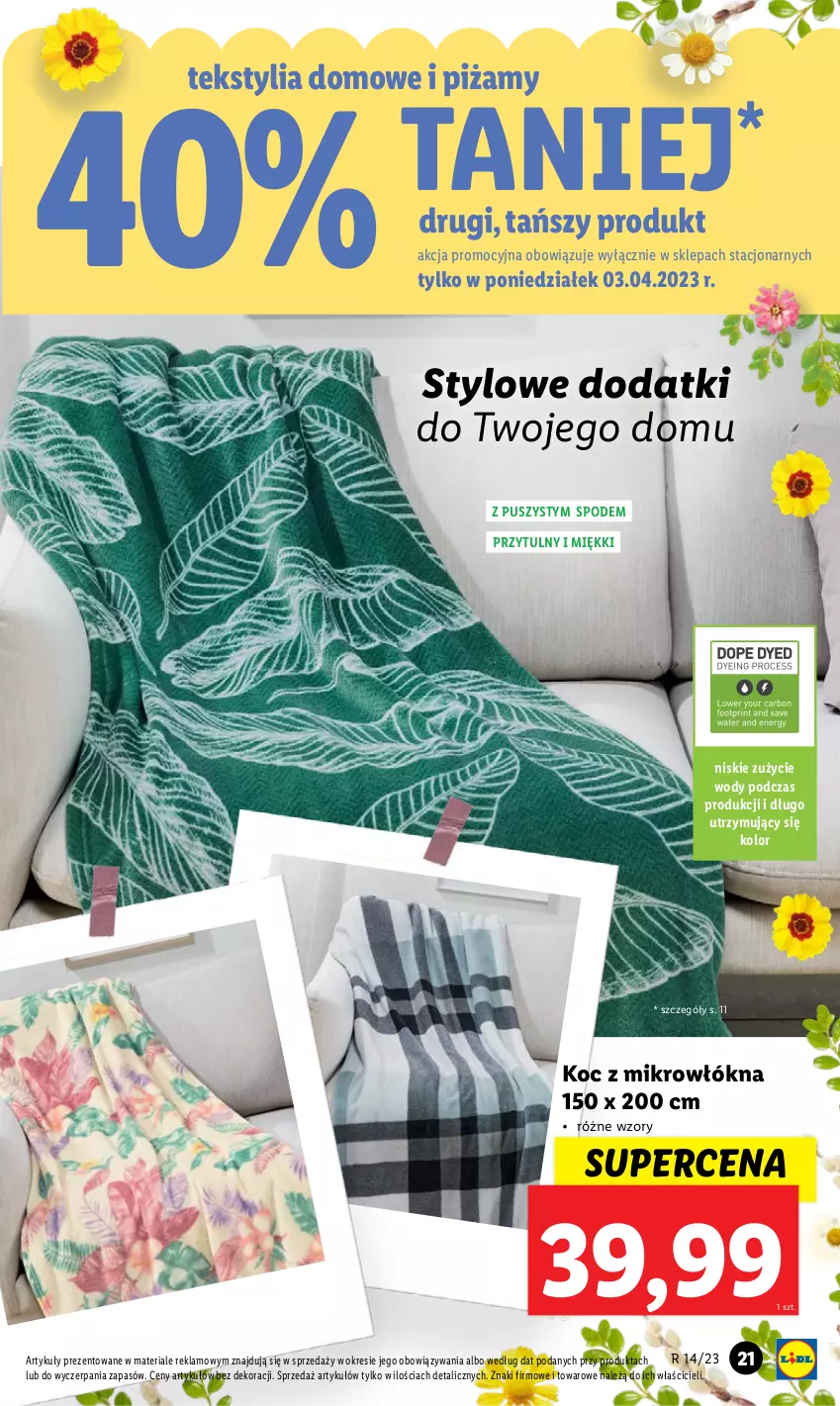 Gazetka promocyjna Lidl - GAZETKA - ważna 03.04 do 08.04.2023 - strona 21 - produkty: Koc