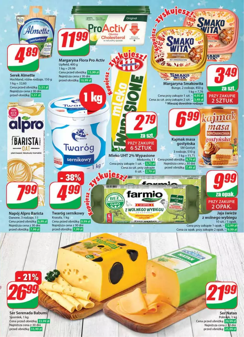 Gazetka promocyjna Dino - Gazetka 51 - ważna 20.12 do 23.12.2023 - strona 17 - produkty: Alpro, Danone, Flora, Margaryna, Mleko, Napój, Ser, Twaróg