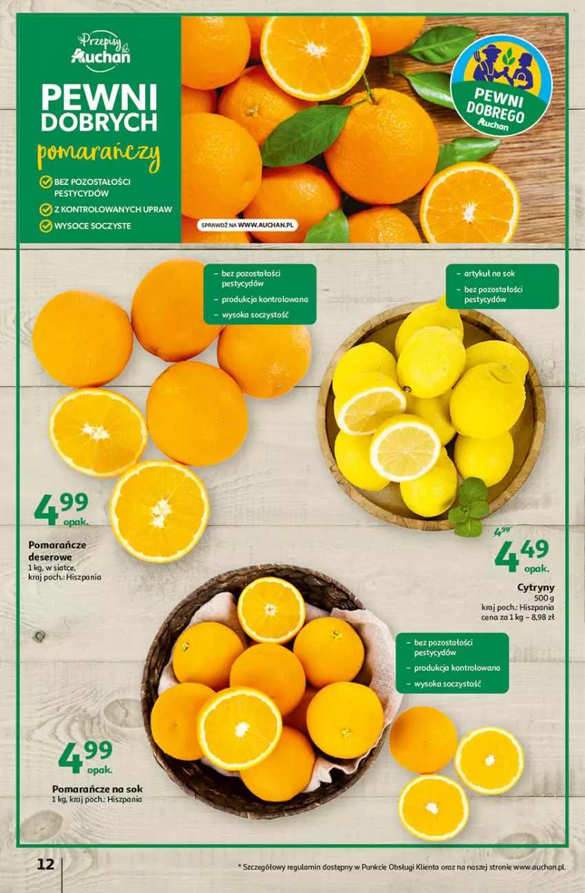 Gazetka promocyjna Auchan - przeNISKIE CENY na 1001 drobiazgów Hipermarkety - ważna 04.02 do 09.02.2022 - strona 12 - produkty: Deser, Pomarańcze, Ser, Sok