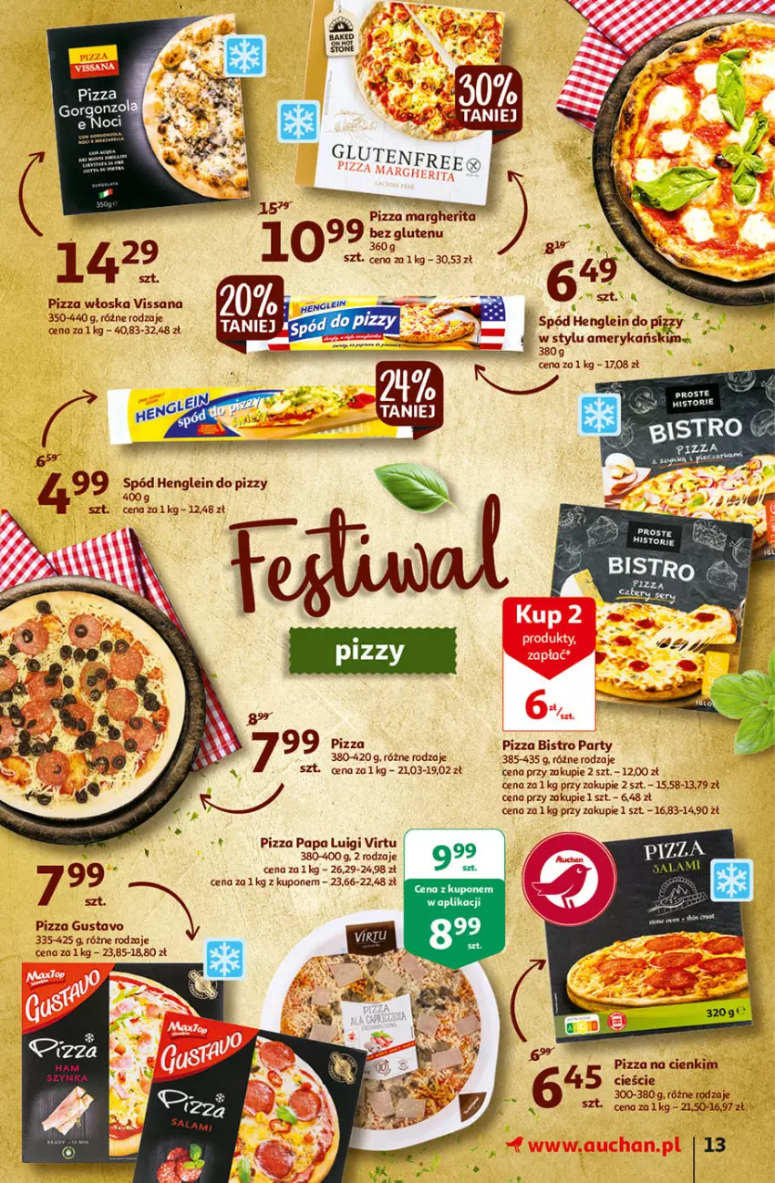 Gazetka promocyjna Auchan - przeNISKIE CENY na 1001 drobiazgów Hipermarkety - ważna 04.02 do 09.02.2022 - strona 13 - produkty: Pizza, Szynka, Virtu