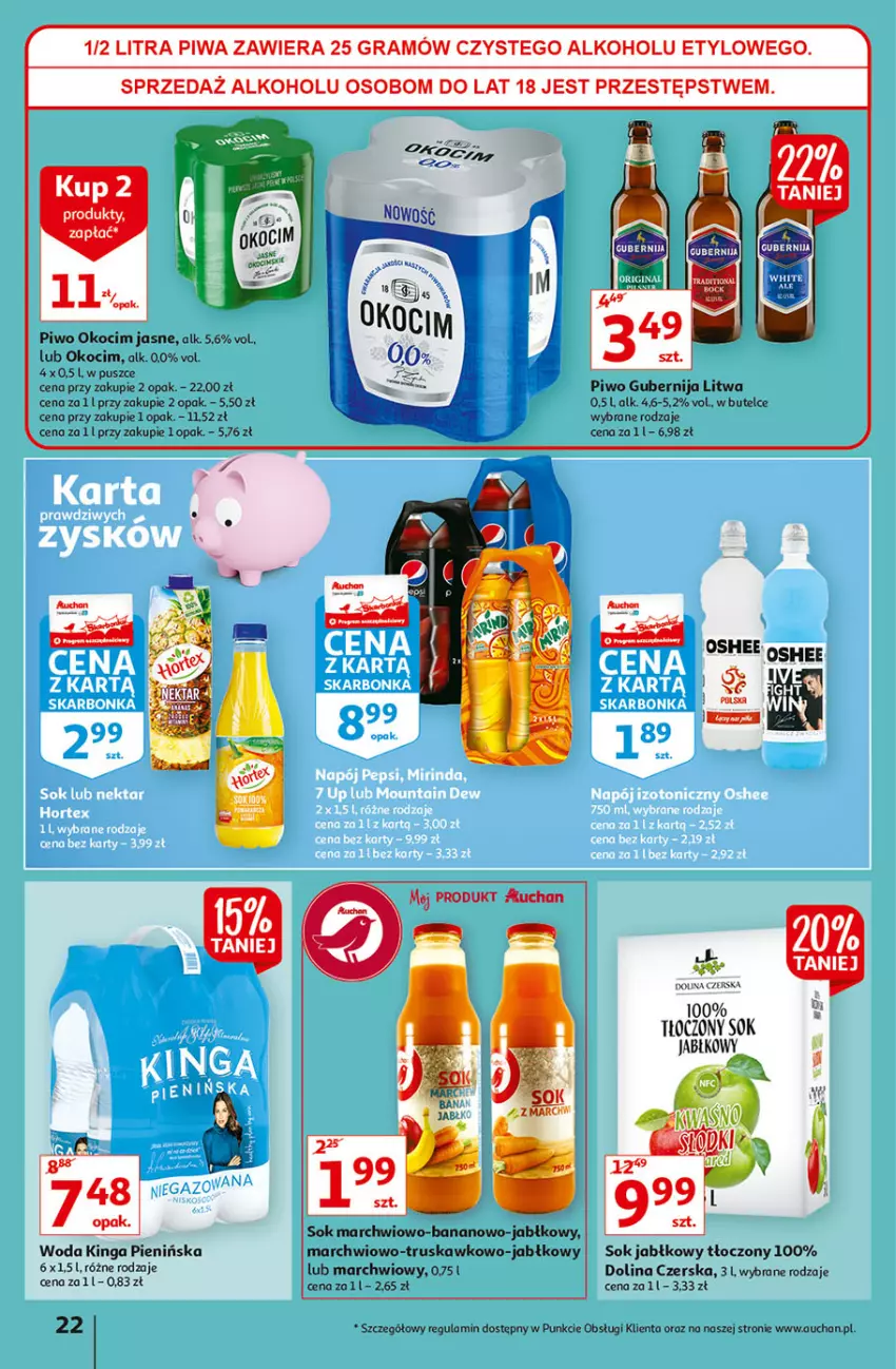 Gazetka promocyjna Auchan - przeNISKIE CENY na 1001 drobiazgów Hipermarkety - ważna 04.02 do 09.02.2022 - strona 22 - produkty: Gra, Koc, Okocim, Piwa, Piwo, Sok, Sok jabłkowy, Woda