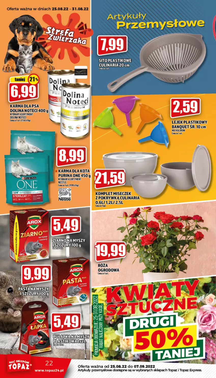 Gazetka promocyjna Topaz - Gazetka - ważna 25.08 do 31.08.2022 - strona 22 - produkty: Gry, Mysz, Pur, Purina, Sito, Top