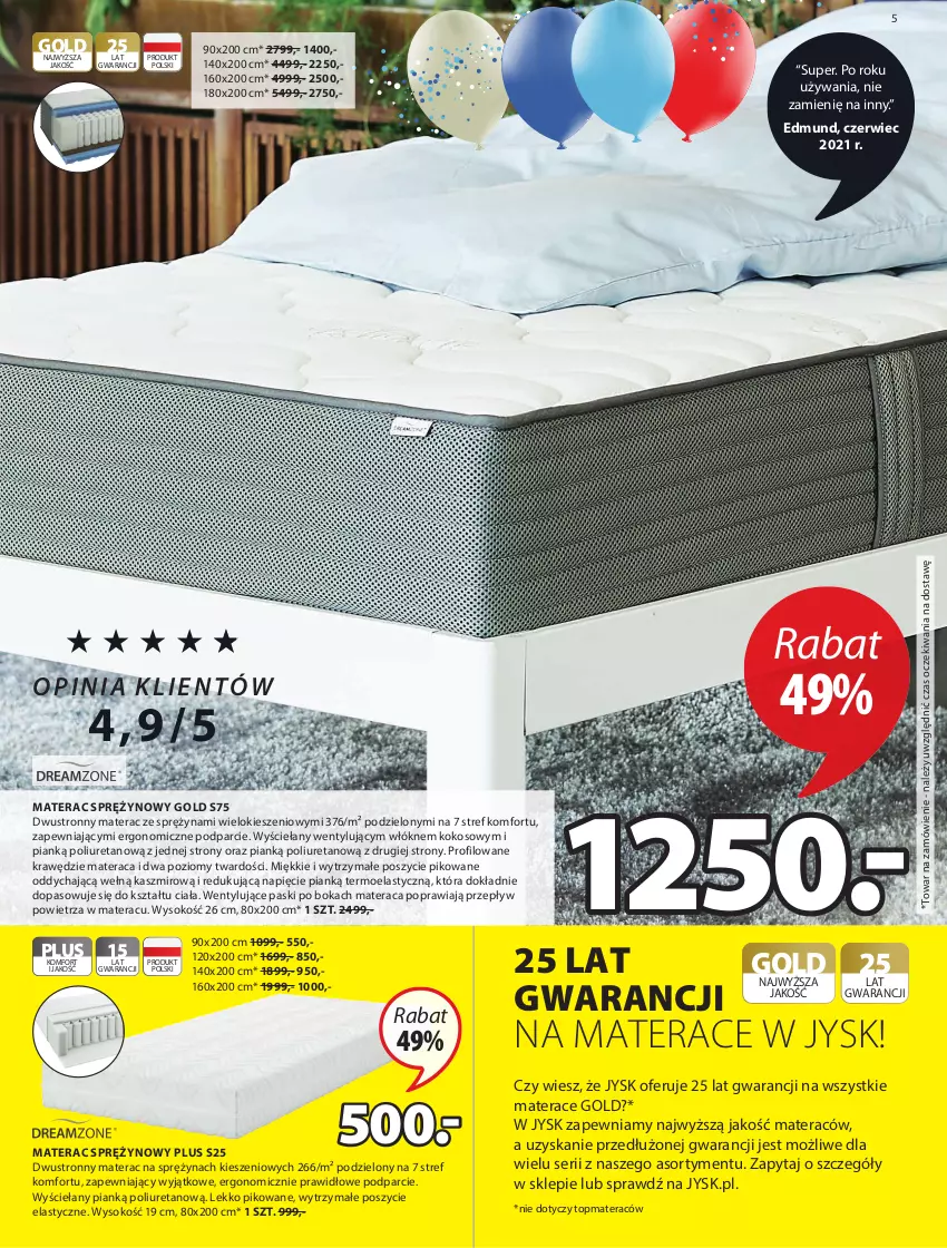 Gazetka promocyjna Jysk - Oferta tygodnia - ważna 29.09 do 12.10.2021 - strona 6 - produkty: Kokos, Materac, Materac sprężynowy, Ser, Sok, Tera, Top