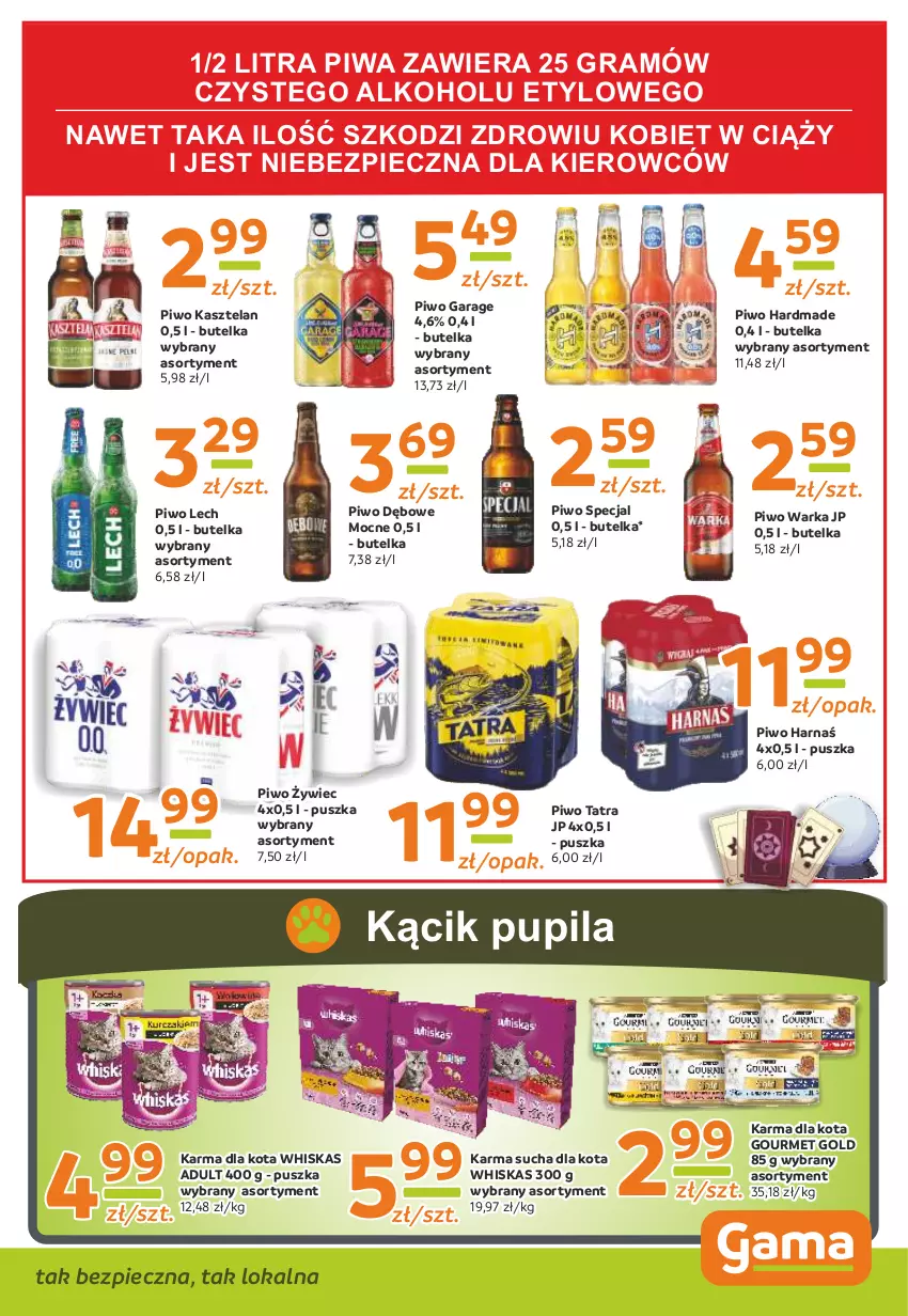 Gazetka promocyjna Gama - Gazetka Gama - ważna 04.12.2023 do 23.11.2024 - strona 11 - produkty: Gourmet Gold, Gra, Harnaś, Kasztelan, Piec, Piwa, Piwo, Tatra, Warka, Whiskas