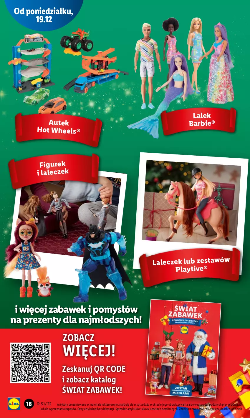 Gazetka promocyjna Lidl - GAZETKA - ważna 19.12 do 24.12.2022 - strona 18 - produkty: Barbie, Hot Wheels