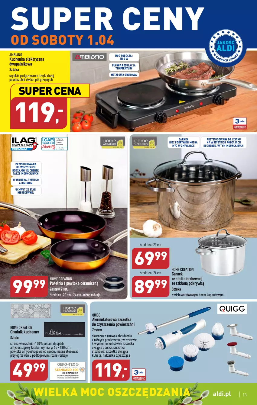 Gazetka promocyjna Aldi - COŚ na przyszły tydzień - ważna 29.03 do 01.04.2023 - strona 13 - produkty: Akumulator, Chodnik, Garnek, Patelnia, Szczotka