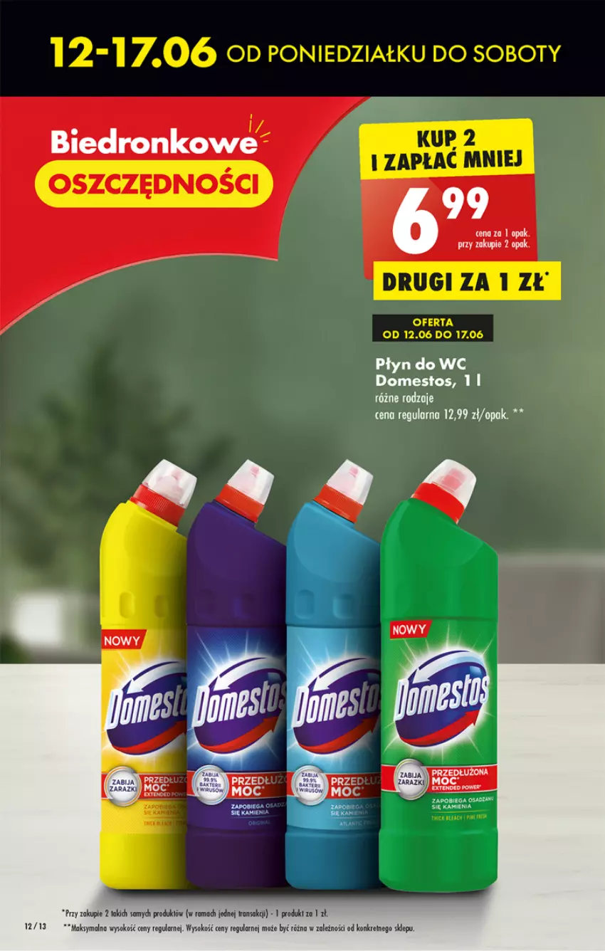 Gazetka promocyjna Biedronka - ważna 12.06 do 17.06.2023 - strona 12 - produkty: Domestos, Dron, Fa, Kret, Płyn do wc, Rama, Sok, Tran