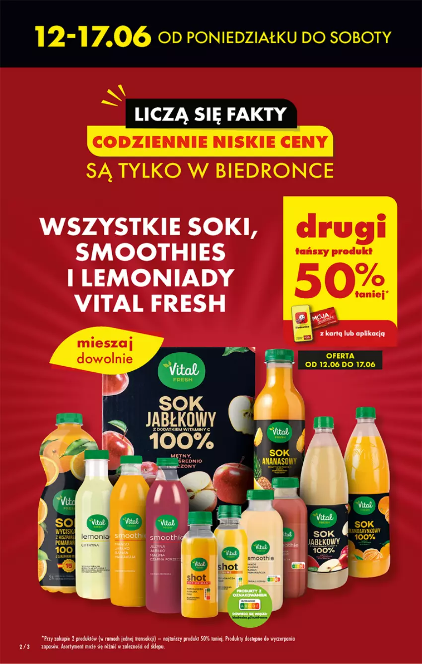 Gazetka promocyjna Biedronka - ważna 12.06 do 17.06.2023 - strona 2 - produkty: Rama, Smoothie, Sok, Tran