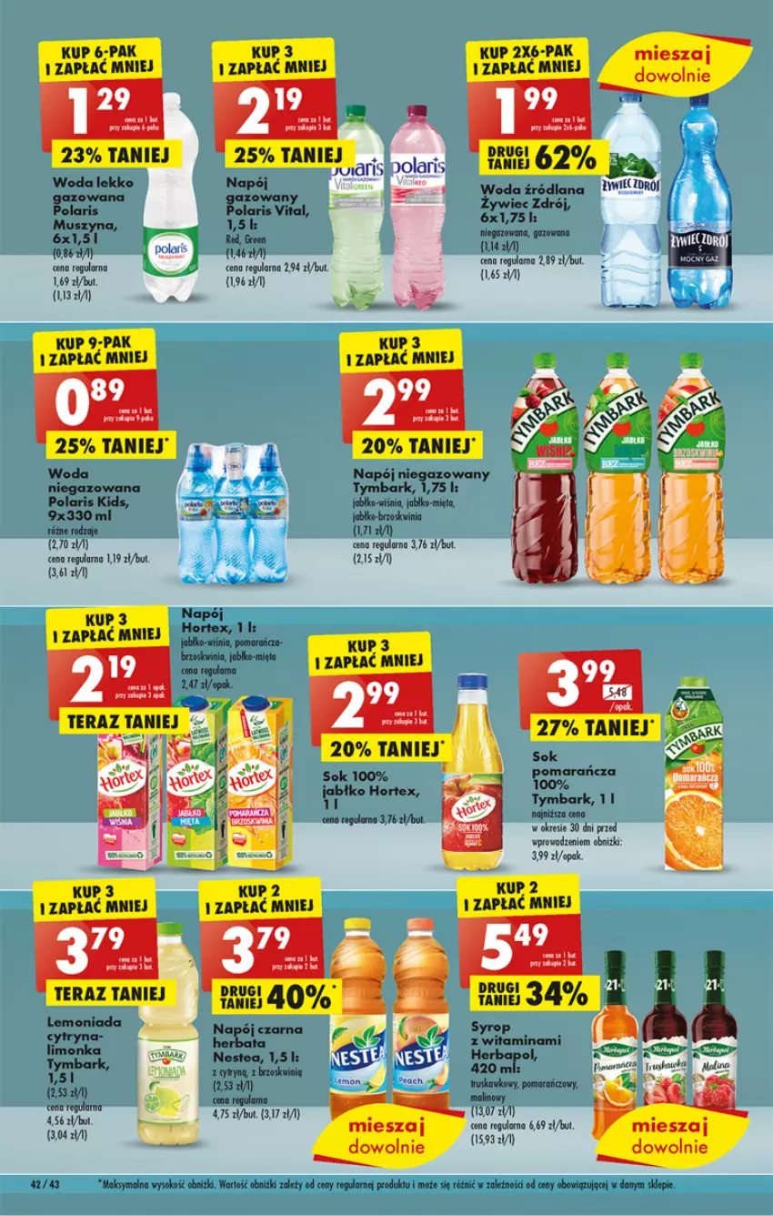 Gazetka promocyjna Biedronka - ważna 12.06 do 17.06.2023 - strona 42 - produkty: Hortex, LANA, Lemoniada, Mięta, Napój, Napój niegazowany, Sok, Tera, Top, Tymbark, Woda