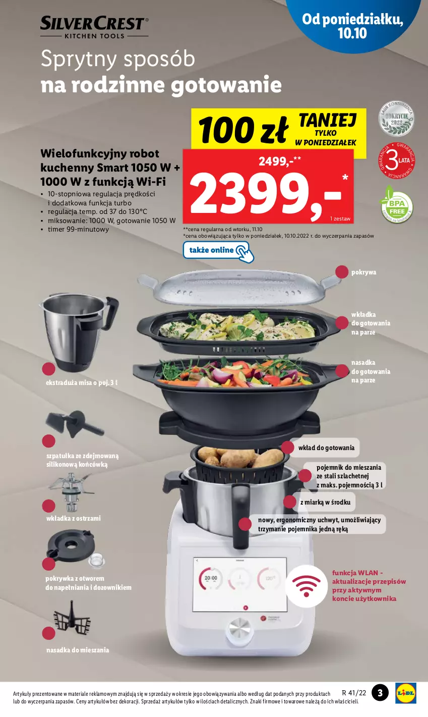 Gazetka promocyjna Lidl - GAZETKA - ważna 10.10 do 15.10.2022 - strona 3 - produkty: Dozownik, Pojemnik, Pokrywa, Robot, Szpatułka, Top