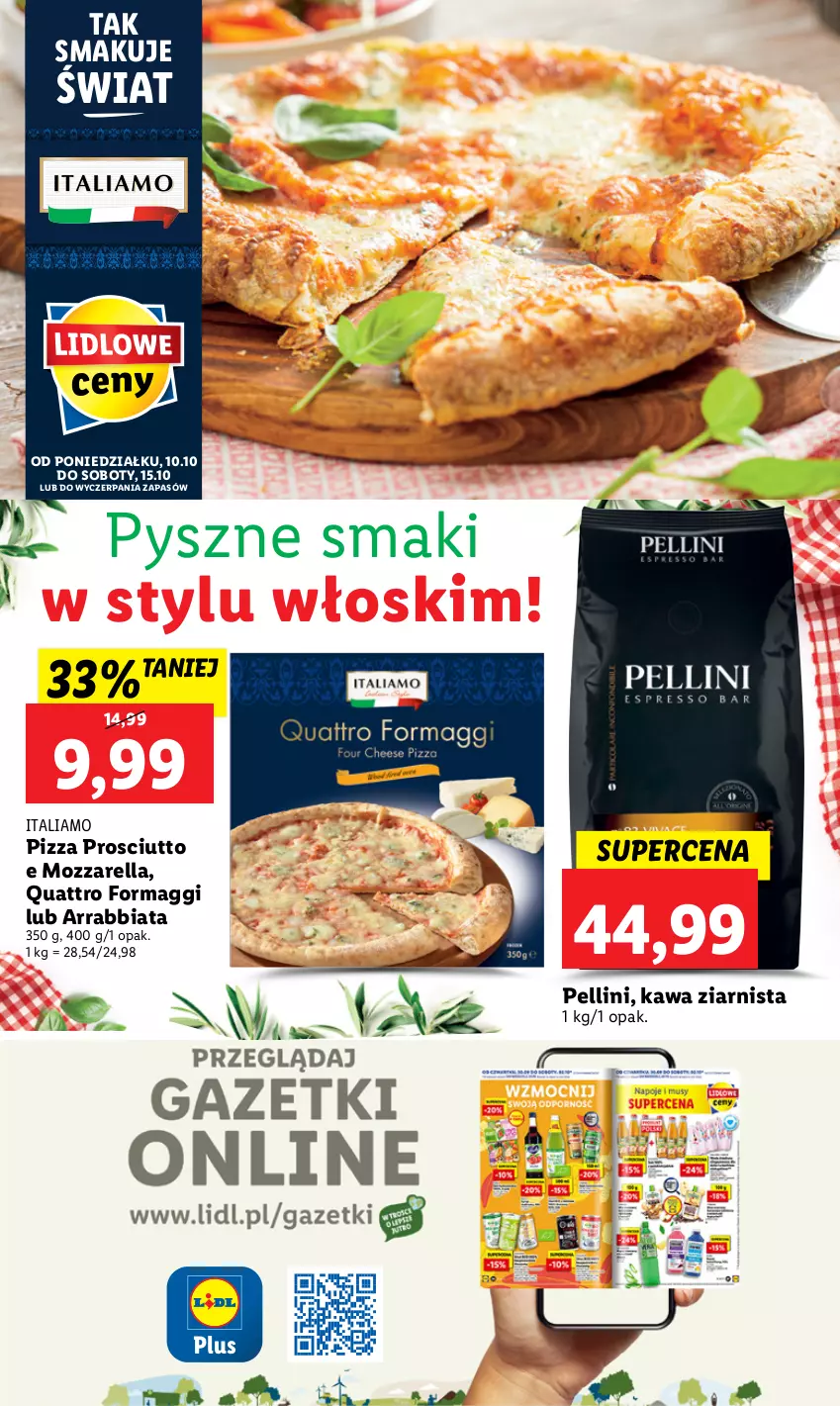 Gazetka promocyjna Lidl - GAZETKA - ważna 10.10 do 15.10.2022 - strona 48 - produkty: Kawa, Kawa ziarnista, Maggi, Mozzarella, Pizza, Prosciutto