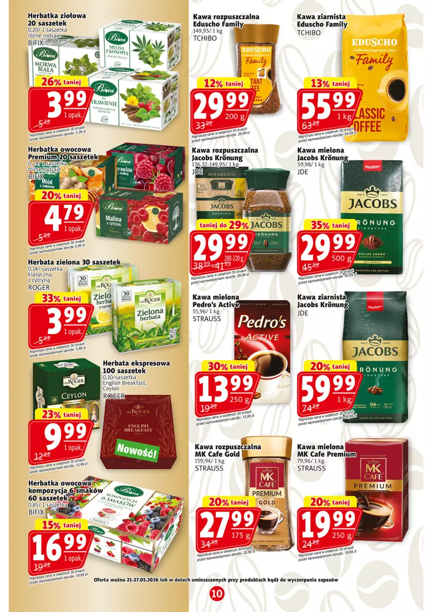 Gazetka promocyjna Prim Market - ważna 21.05 do 27.05.2026 - strona 10 - produkty: Fa, Herbata, Imbir, Jacobs, Kawa, Kawa mielona, Kawa rozpuszczalna, Kawa ziarnista, Tchibo
