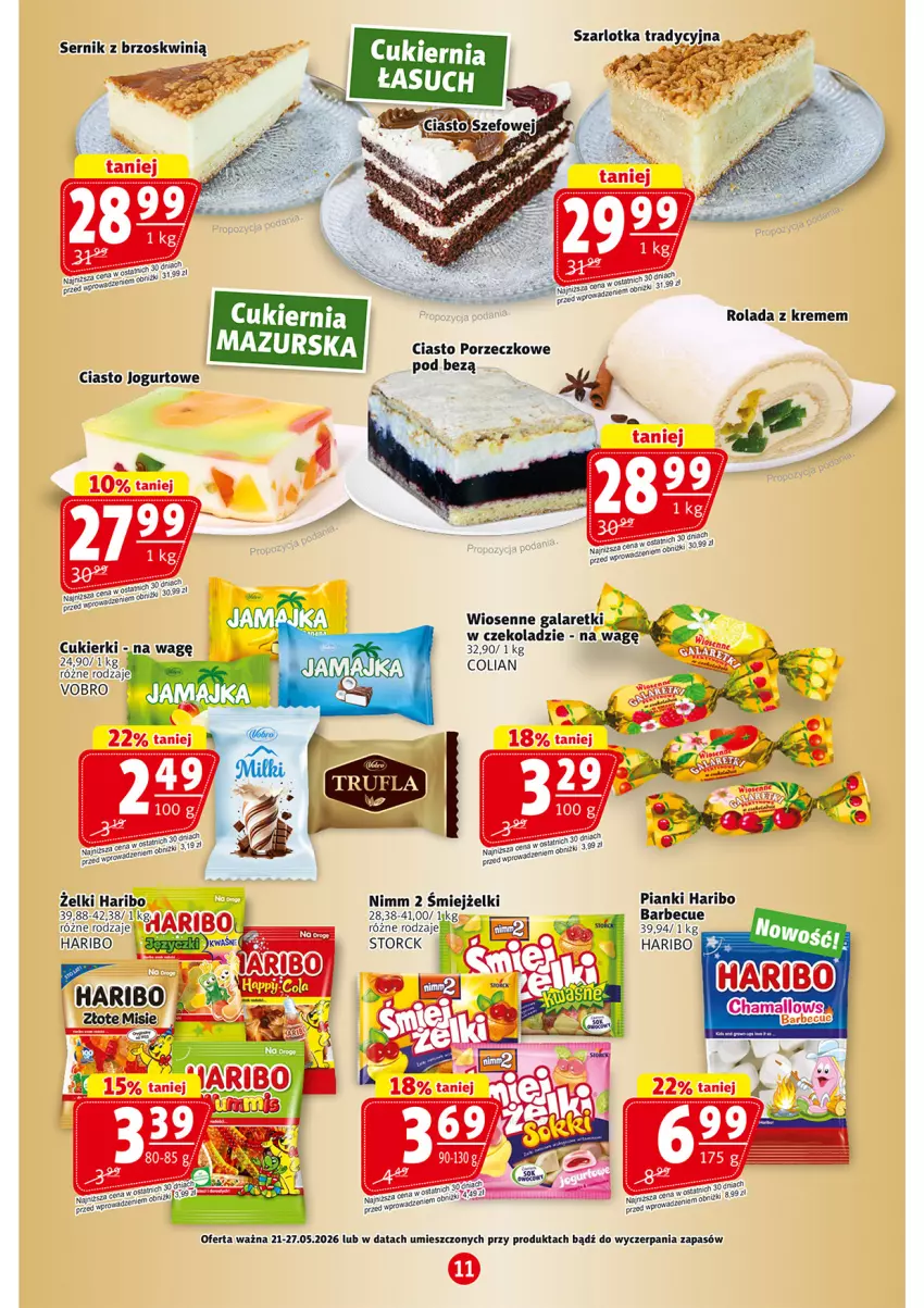 Gazetka promocyjna Prim Market - ważna 21.05 do 27.05.2026 - strona 11 - produkty: Ciasto jogurtowe, Cukier, Cukierki, Gala, Galaretki, Hama, Haribo, Jogurt, Por, Rolada, Ser