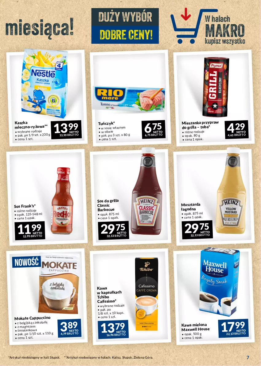 Gazetka promocyjna Makro - Najlepsze oferty - ważna 27.06 do 24.07.2023 - strona 7 - produkty: Cafissimo, Cappuccino, Grill, Kawa, Kawa mielona, LG, Magnez, Mus, Musztarda, Ryż, Sos, Tchibo, Tuńczyk