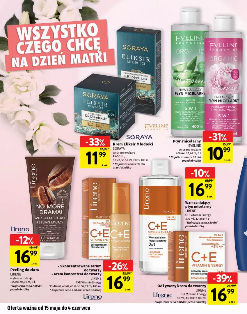 Gazetka promocyjna Intermarche - Gazetka Intermarche - ważna 15.05 do 04.06.2025 - strona 14 - produkty: Krem do twarzy, Lirene, Mus, Peeling, Płyn micelarny, Rum, Ser, Serum