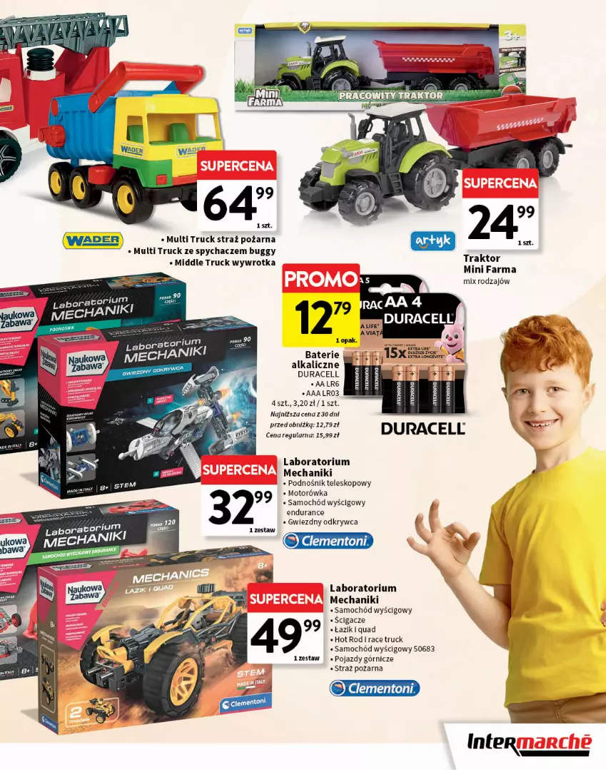 Gazetka promocyjna Intermarche - Gazetka Intermarche - ważna 15.05 do 04.06.2025 - strona 3 - produkty: Baterie alkaliczne, Duracell, Fa, Motorówka, Pojazd, Samochód, Straż pożarna, Teleskop, Traktor, Wywrotka