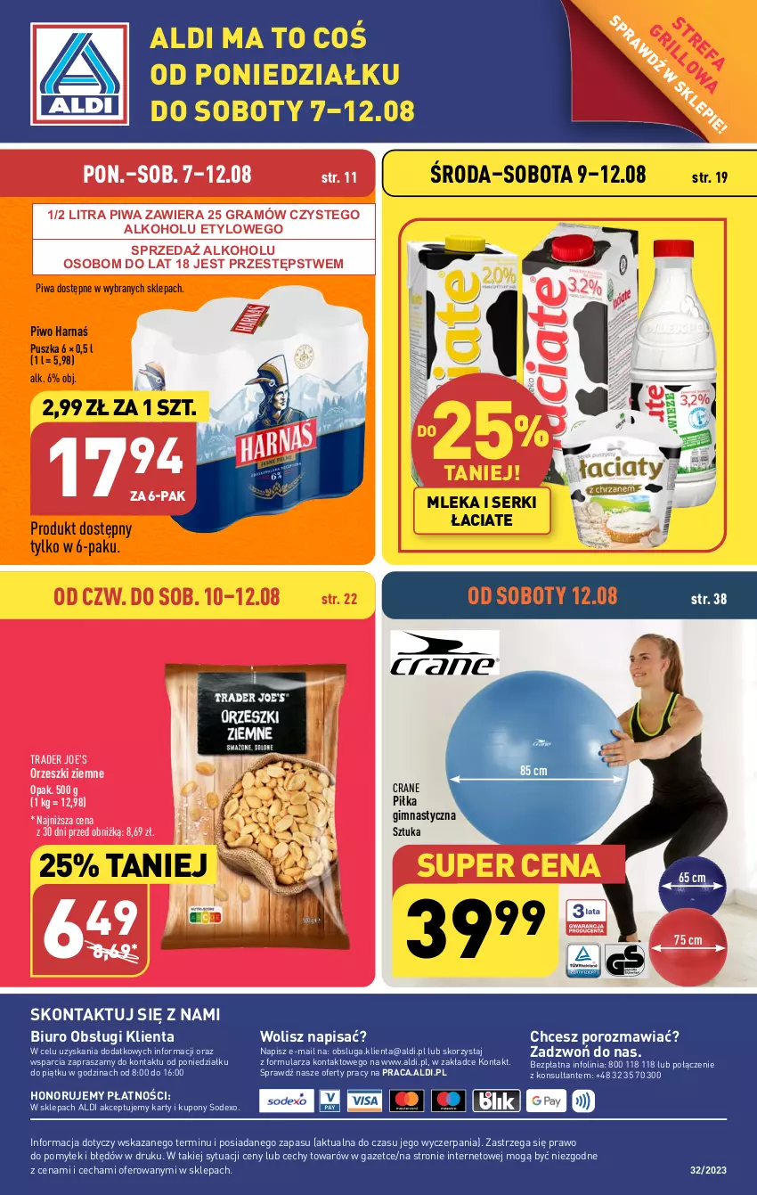 Gazetka promocyjna Aldi - Pełna oferta - ważna 07.08 do 12.08.2023 - strona 40 - produkty: Biuro, Fa, Gra, Harnaś, O nas, Orzeszki, Orzeszki ziemne, Piwa, Piwo, Por, Ser