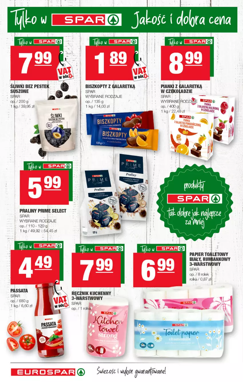 Gazetka promocyjna Spar - EuroSpar - ważna 15.05 do 25.05.2022 - strona 10 - produkty: Biszkopty, Fa, Gala, Galaretka, Papier, Papier toaletowy, Praliny, Ręcznik, Ręcznik kuchenny, Rum, Stek