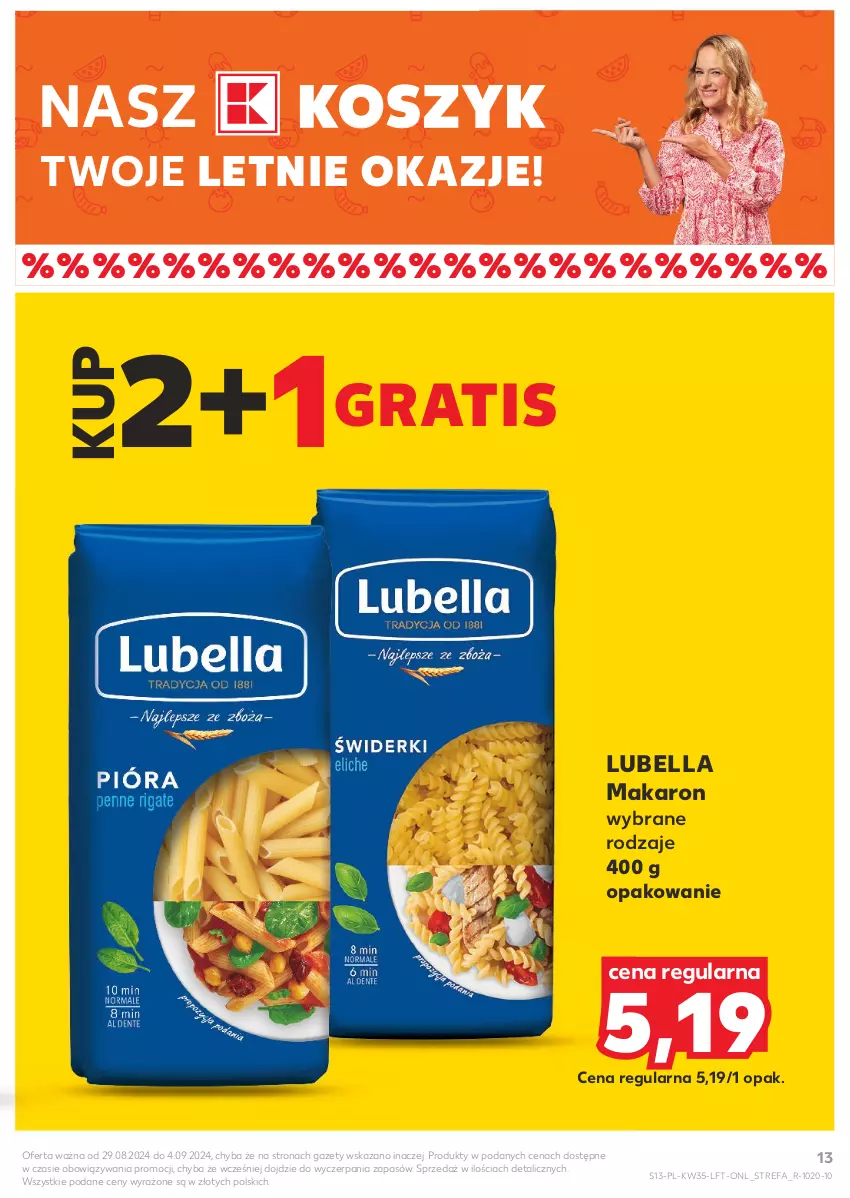 Gazetka promocyjna Kaufland - Gazetka tygodnia - ważna 29.08 do 04.09.2024 - strona 13 - produkty: Bell, Bella, Fa, Gra, Kosz, Lubella, Makaron