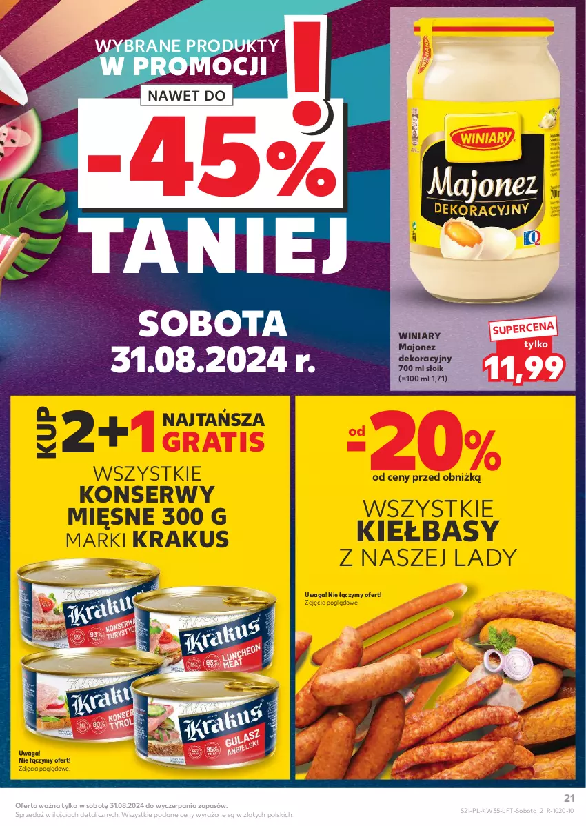 Gazetka promocyjna Kaufland - Gazetka tygodnia - ważna 29.08 do 04.09.2024 - strona 21 - produkty: Gra, Krakus, Majonez, Ser, Waga, Winiary