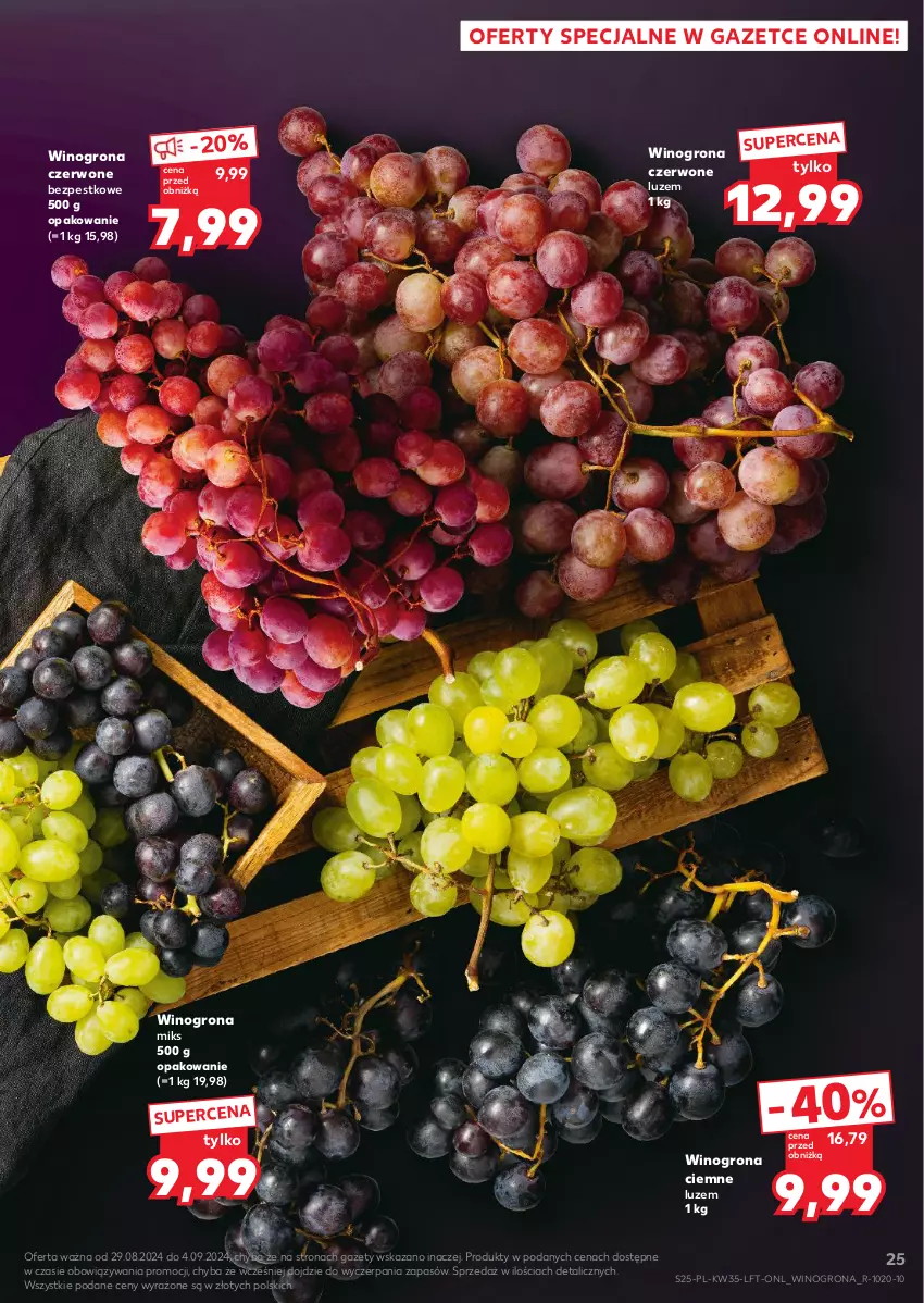 Gazetka promocyjna Kaufland - Gazetka tygodnia - ważna 29.08 do 04.09.2024 - strona 25 - produkty: Wino, Winogrona