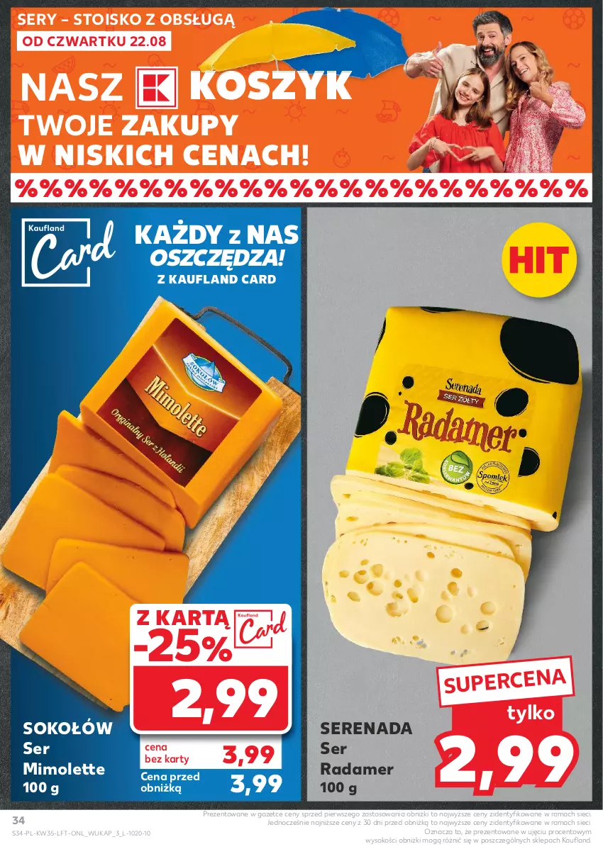 Gazetka promocyjna Kaufland - Gazetka tygodnia - ważna 29.08 do 04.09.2024 - strona 34 - produkty: Kosz, Mimolette, Radamer, Rama, Ser, Sok, Sokołów