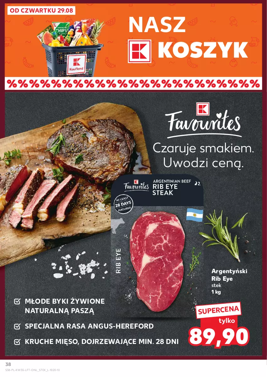 Gazetka promocyjna Kaufland - Gazetka tygodnia - ważna 29.08 do 04.09.2024 - strona 38 - produkty: Kosz, Mięso, Stek