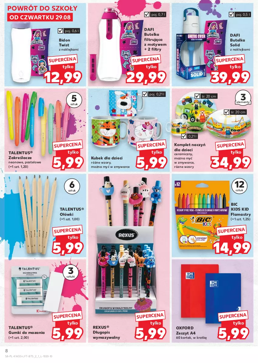 Gazetka promocyjna Kaufland - Gazetka tygodnia - ważna 29.08 do 04.09.2024 - strona 8 - produkty: BIC, Długopis, Dzieci, Flamastry, Klej, Komplet naczyń, Kubek