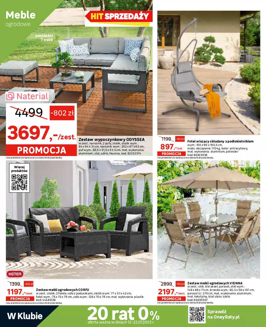 Gazetka promocyjna Leroy Merlin - Gazetka Leroy Merlin - ważna 12.07 do 01.08.2023 - strona 18 - produkty: Fa, Fotel, Gra, Grill, Grill gazowy, Krzesło, Meble, Narożnik, Parasol, Poduszka, Pokrowiec, Puf, Ser, Słupek, Sofa, Sok, Stół, Stolik, Termometr