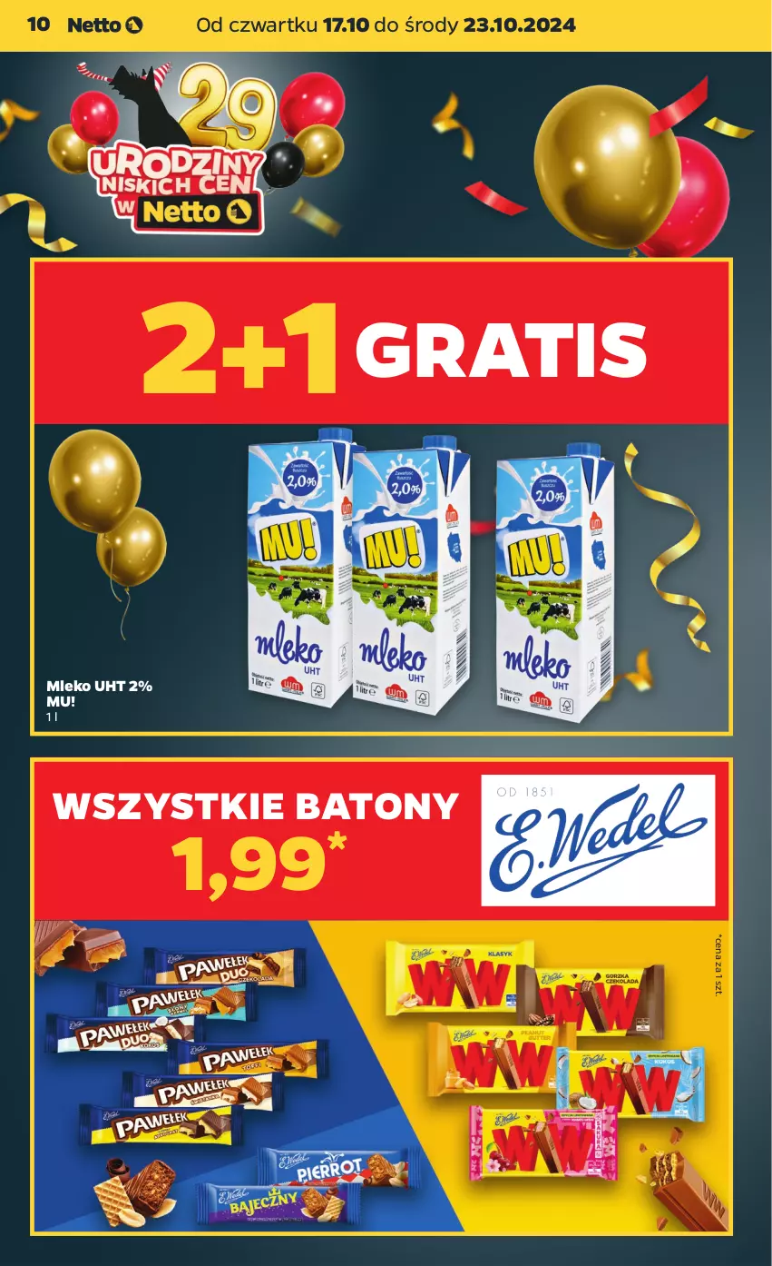 Gazetka promocyjna Netto - Artykuły spożywcze - ważna 17.10 do 23.10.2024 - strona 10 - produkty: Baton, Gra, Mleko