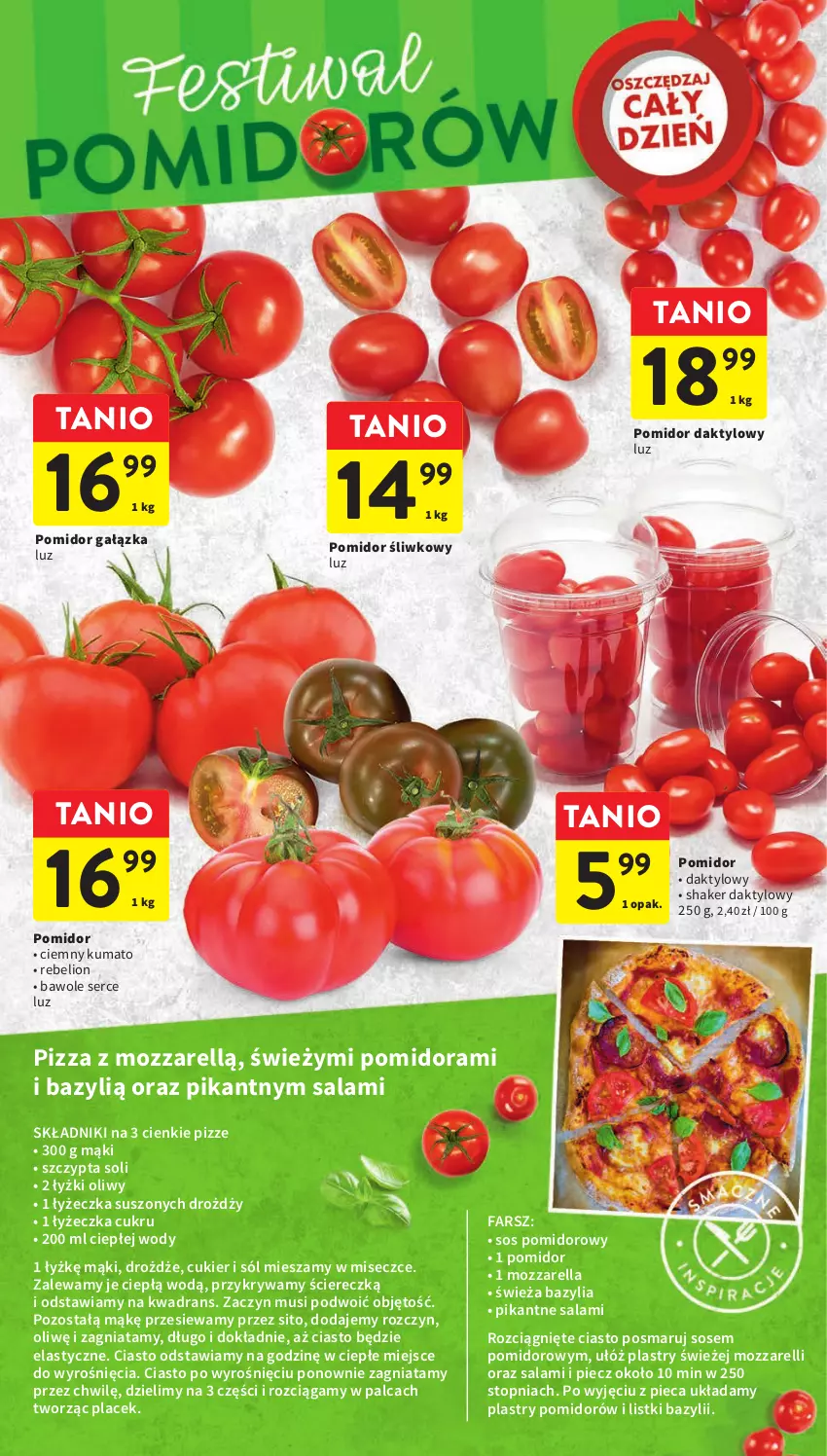 Gazetka promocyjna Intermarche - Gazetka Intermarche - ważna 20.04 do 26.04.2023 - strona 10 - produkty: Bazyl, Bazylia, Cukier, Drożdże, Fa, Lion, Mozzarella, Mus, Piec, Pizza, Salami, Ser, Sito, Sól, Sos, Sos pomidorowy, Top