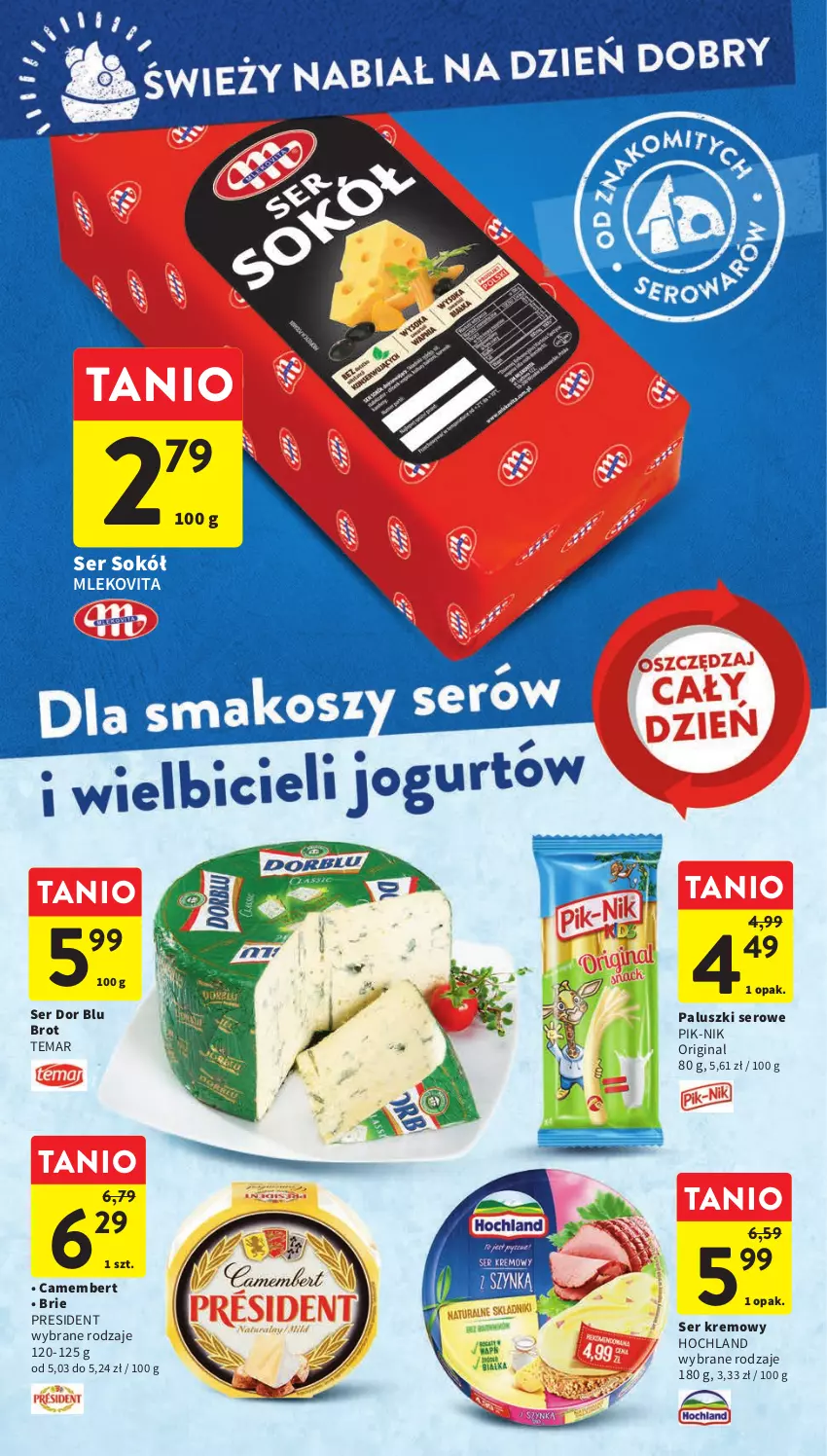 Gazetka promocyjna Intermarche - Gazetka Intermarche - ważna 20.04 do 26.04.2023 - strona 18 - produkty: Brie, Camembert, Gin, Hochland, Mleko, Mlekovita, Ser, Sok, Sokół