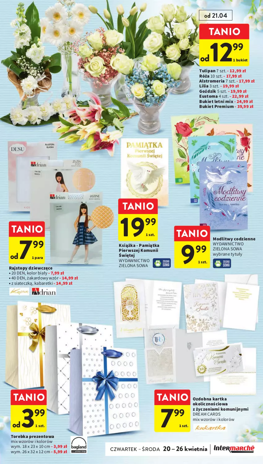 Gazetka promocyjna Intermarche - Gazetka Intermarche - ważna 20.04 do 26.04.2023 - strona 35 - produkty: Bukiet, Książka, Rajstopy, Róża, Top, Torebka, Tulipan