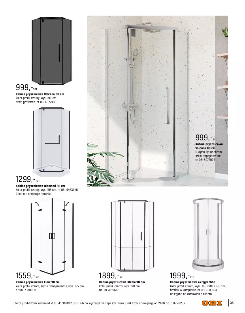 Gazetka promocyjna Obi - Gazetka OBI - ważna 01.07.2023 do 31.01.2024 - strona 35 - produkty: Brodzik, Gra, Kabina prysznicowa, Metro, Szkło grafitowe, Tran